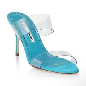 Manolo Blahnik Scolto 90 PVC Mules size 38